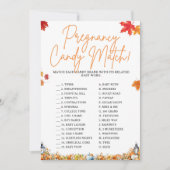 妊娠キャンディマッチ赤ちゃんシャワーゲームパンプキン 招待状 (正面)