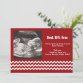 妊娠クリスマスカード超音波告知 シーズンカード (スタンド正面)