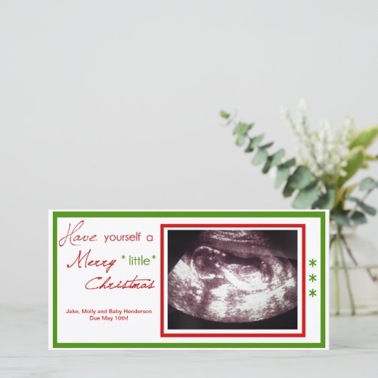 妊娠クリスマスカード – 超音波写真 シーズンカード (スタンド正面)
