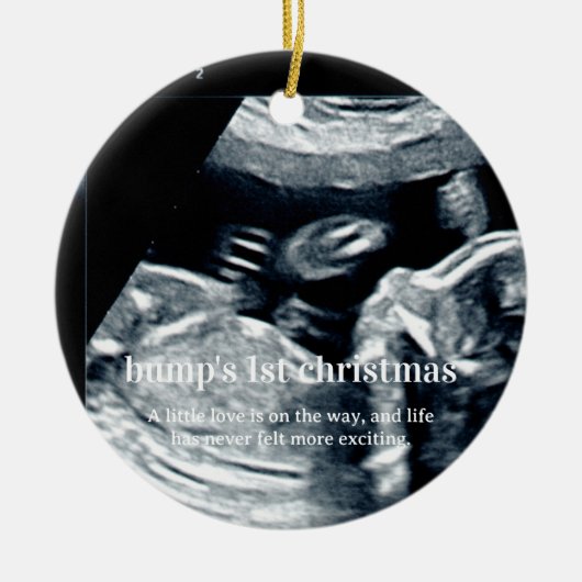 妊娠クリスマス | 感傷的な写真の記念 セラミックオーナメント (正面)