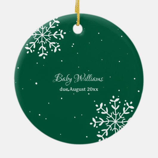 妊娠クリスマス | 感傷的な写真の記念 セラミックオーナメント (裏面)