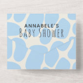 妊娠サウルス可愛いおもしろい恐竜の男の子の赤ちゃんシャワー オールインワン招待状 (裏面)