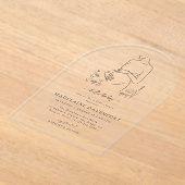 妊娠シルエットミニマリストベビーシャワー アクリル招待状 (レイダウン)