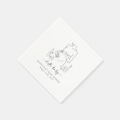 妊娠シルエットミニマリストベビーシャワー スタンダードカクテルナプキン (角)