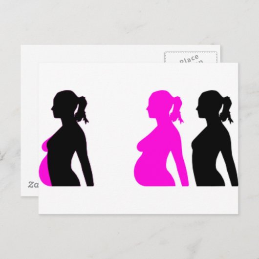 妊娠シルエット 案内ポストカード (正面/裏面)