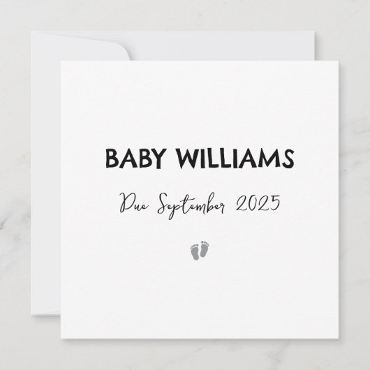 妊娠シンプル予告カードを表示する 案内状 (裏面)