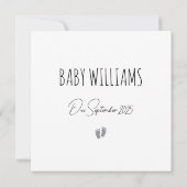 妊娠シンプル予告カードを表示する 案内状 (裏面)