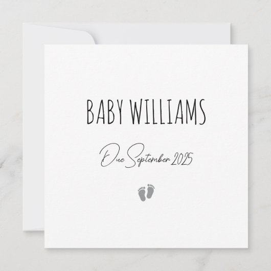 妊娠シンプル予告カードを表示する 案内状 (裏面)