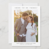 妊娠シンプル写真の告知 案内状 (正面)