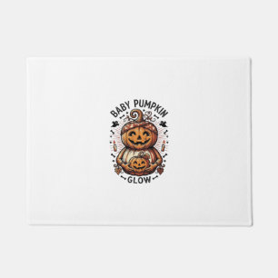 妊娠パンプキンTシャツ ビンテージ ハロウィン マタニティ ドアマット