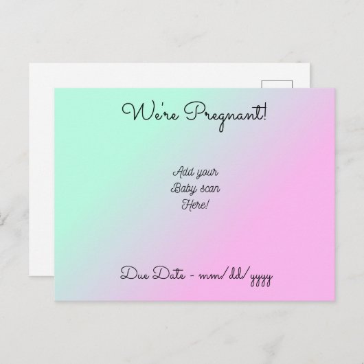 妊娠パーソナライズされた中 案内ポストカード (正面/裏面)