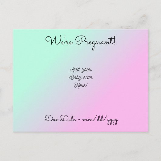 妊娠パーソナライズされた中 案内ポストカード (正面)