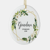 妊娠パーソナライズされた発表フローラセラミック セラミックオーナメント (右)