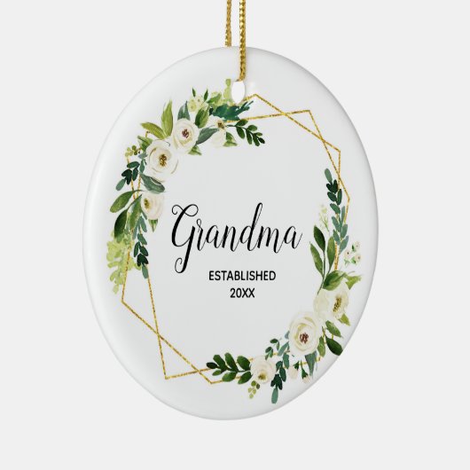 妊娠パーソナライズされた発表フローラセラミック セラミックオーナメント (右)
