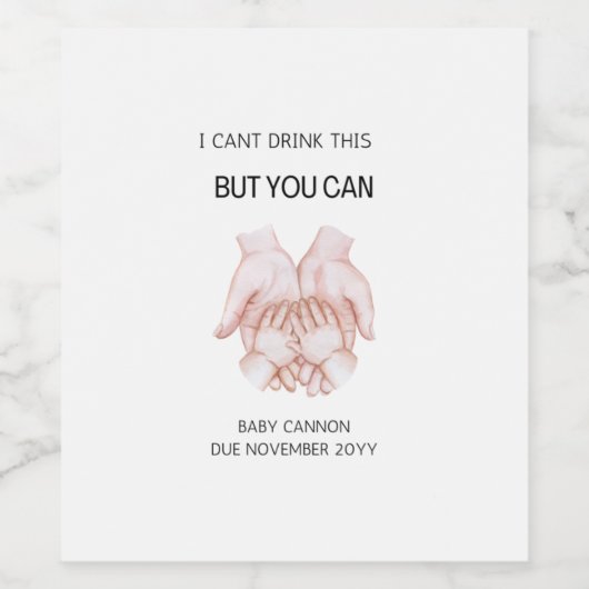 妊娠パーソナライズされた発表ワインラベル ワインラベル (シングルラベル)