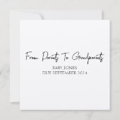 妊娠パーソナライズされた発表 サンキューカード (裏面)