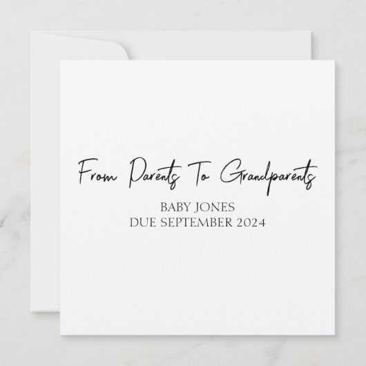 妊娠パーソナライズされた発表 サンキューカード (裏面)