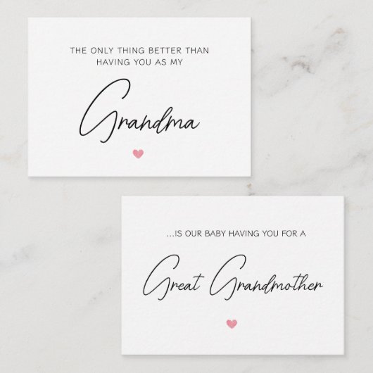 妊娠パーソナライズされた発表（祖父母） ノートカード (正面/裏面)