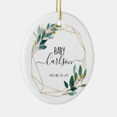 妊娠パーソナライズされた緑を明らかにするベビー セラミックオーナメント (右)