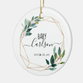 妊娠パーソナライズされた緑を明らかにするベビー セラミックオーナメント (左)