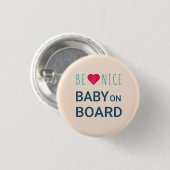 妊娠ピンクとブルーのベビーオンボードピンボタン 缶バッジ (正面&裏面)