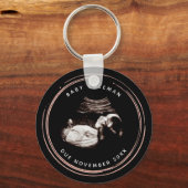 妊娠ピンクグリッターソノグラム超音波写真 キーホルダー (正面)