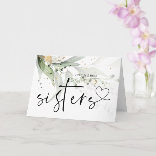 妊娠ベビーが妹ユーカリへの贈り物を明らかにする カード (蘭)