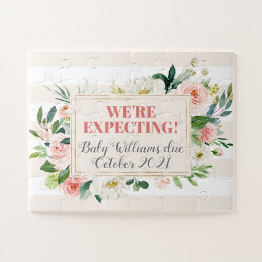 妊娠ベビーが明らかに我々が期待している発表 ジグソーパズル (横)