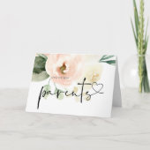 妊娠ベビーが祖父母への贈り物を明らかにする赤面 カード (正面)