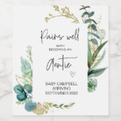 妊娠ベビー告知お母さんになること ワインラベル (シングルラベル)