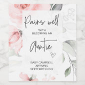 妊娠ベビー告知お母さんになること ワインラベル (シングルラベル)