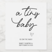 妊娠ベビー告知ちっぽけなベビーママになる ワインラベル (シングルラベル)