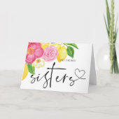妊娠ベビー明らかにギフト私の妹ピンクの花 カード (正面)