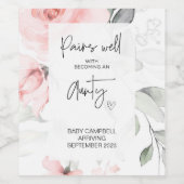 妊娠ベビー発表おばさんが新しい叔母になる ワインラベル (シングルラベル)