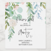 妊娠ベビー発表おばさん新しい叔母W ワインラベル (シングルラベル)