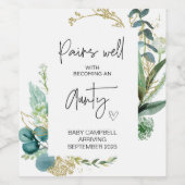 妊娠ベビー発表おばさん新しい叔母W ワインラベル (シングルラベル)