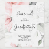 妊娠ベビー発表祖父母が勝つために ワインラベル (シングルラベル)