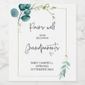 妊娠ベビー発表祖父母が勝つために ワインラベル (シングルラベル)