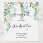 妊娠ベビー発表祖父母が勝つために ワインラベル (シングルラベル)