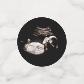 妊娠ベビー超音波写真カード コンフェッティ (スモール正面)