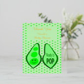 妊娠ポップ・アートの準備グリーンピーベイビーシャワーカスタム 箔シーズンポストカード (立ち正面)