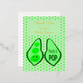 妊娠ポップ・アートの準備グリーンピーベイビーシャワーカスタム 箔シーズンポストカード (正面/裏面)