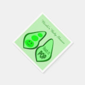 妊娠ポップ・アートの準備Green Pea Baby Shower スタンダードカクテルナプキン (角)