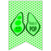 妊娠ポップ・アートの準備Green Pea Baby Shower バンティングフラッグ (第3の旗)