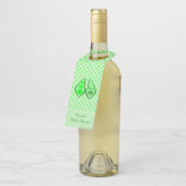 妊娠ポップ・アートの準備Green Pea Baby Shower ボトルネックタグ (アングル)