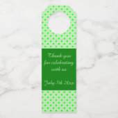 妊娠ポップ・アートの準備Green Pea Baby Shower ボトルネックタグ (裏面)