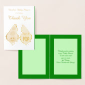 妊娠ポップ・アートの準備Green Pea Baby Shower 箔カード (ディスプレー)