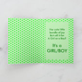 妊娠ポップ・アートの準備Green Pea Gender Reveal カード (内部)