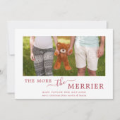 妊娠ミニマル写真を赤くメリーする シーズンカード (正面)