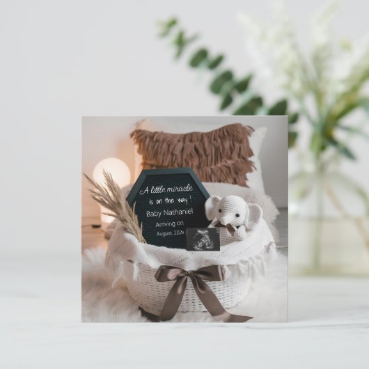 妊娠ミニマル男女兼用発表 招待状 (スタンド正面)